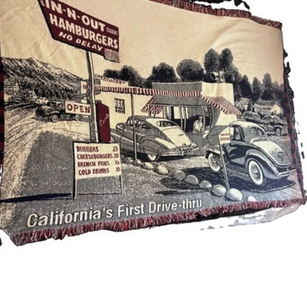 Very Rare IN & OUT BURGER Original Woven Blanket Approximately 48”X72” 1990’s